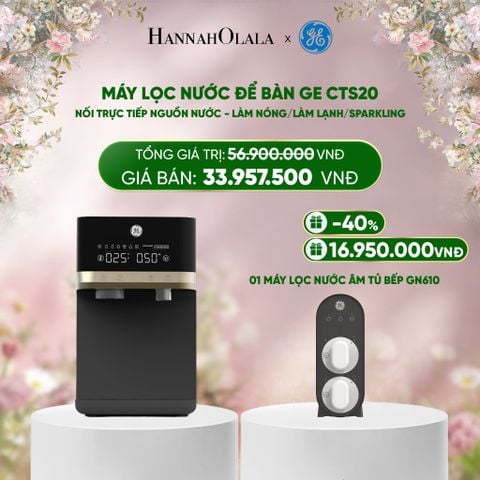  DEAL 2: MÁY LỌC NƯỚC ĐỂ BÀN GE CTS20 NỐI TRỰC TIẾP NGUỒN NƯỚC - LÀM NÓNG/LÀM LẠNH/SPARKLING (TẠO NƯỚC CÓ GA) 