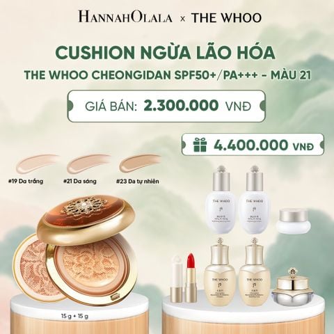  [TẶNG KÈM 1 LÕI] CUSHION NGỪA LÃO HÓA WHOO CHEONGIDAN ESSENCE CUSHION SPF50+/PA+++ - A1112 