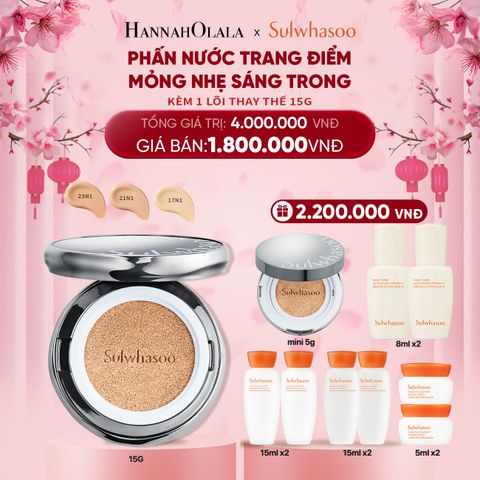  DEAL 5B: PHẤN NƯỚC TRANG ĐIỂM MỎNG NHẸ SÁNG TRONG (KÈM LÕI THAY THẾ) SULWHASOO PERFECTING CUSHION AIRY 15GX2 