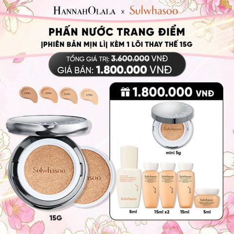  PHẤN NƯỚC TRANG ĐIỂM MỎNG NHẸ SÁNG TRONG (KÈM LÕI THAY THẾ) SULWHASOO PERFECTING CUSHION AIRY 15GX2_ D85 