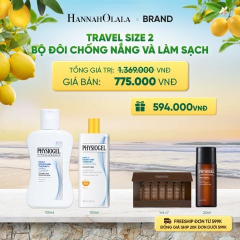  TRAVEL SIZE 2: BỘ ĐÔI CHỐNG NẮNG VÀ LÀM SẠCH : SỮA RỬA MẶT 150ML VÀ SỮA CHỐNG NẮNG DƯỠNG ẨM PHYSIOGEL DAILY MOISTURE THERAPY 100ml - A1592 