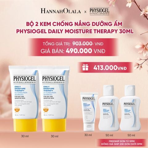  BỘ 2 KEM CHỐNG NẮNG DƯỠNG ẨM PHYSIOGEL DAILY MOISTURE THERAPY 30ml 