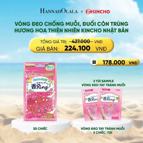  DEAL 10: VÒNG ĐEO CHỐNG MUỖI, ĐUỔI CÔN TRÙNG HƯƠNG HOA THIÊN NHIÊN KINCHO NHẬT BẢN 