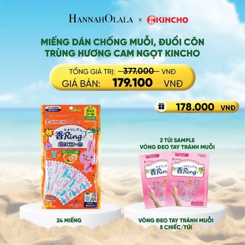  DEAL 11: MIẾNG DÁN CHỐNG MUỖI, ĐUỔI CÔN TRÙNG HƯƠNG CAM NGỌT KINCHO 