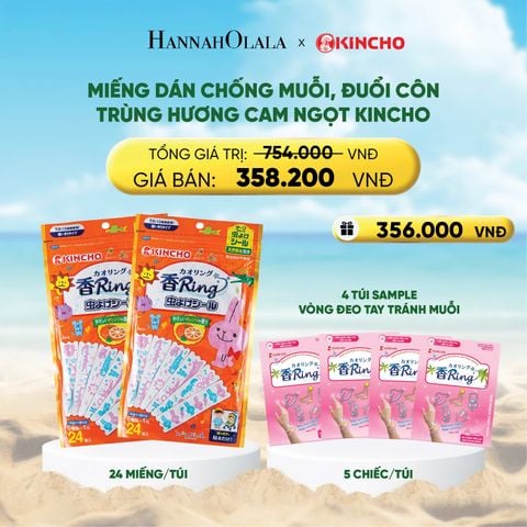  DEAL 11: MIẾNG DÁN CHỐNG MUỖI, ĐUỔI CÔN TRÙNG HƯƠNG CAM NGỌT KINCHO 