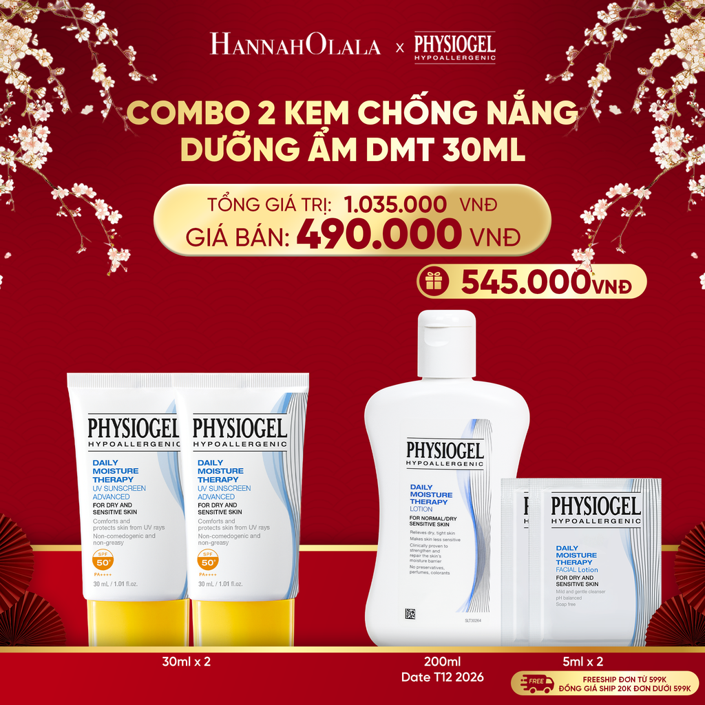  A1700_DEAL 12: BỘ 2 KEM CHỐNG NẮNG DƯỠNG ẨM PHYSIOGEL DAILY MOISTURE THERAPY 30ML 