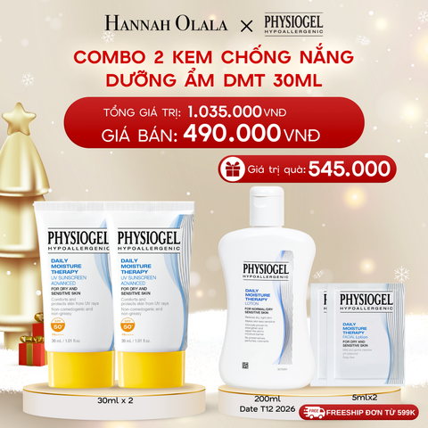  DEAL 12: BỘ 2 KEM CHỐNG NẮNG DƯỠNG ẨM PHYSIOGEL DAILY MOISTURE THERAPY 30ml 
