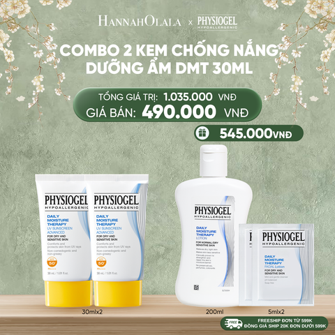  DEAL 12: BỘ 2 KEM CHỐNG NẮNG DƯỠNG ẨM PHYSIOGEL DAILY MOISTURE THERAPY 30ml 