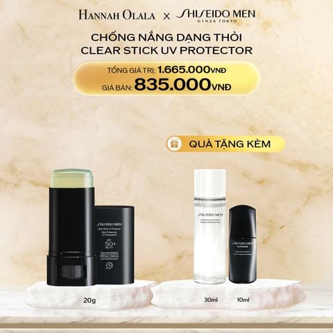  DEAL 15: CHỐNG NẮNG DẠNG THỎI SHISEIDO MEN CLEAR STICK UV PROTECTOR 20G 