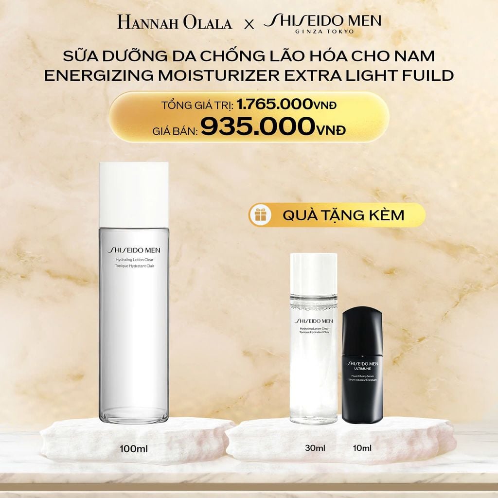  DEAL 18: SỮA DƯỠNG DA SHISEIDO MEN ENERGIZING MOISTURIZER EXTRA LIGHT FUILD 100ML 