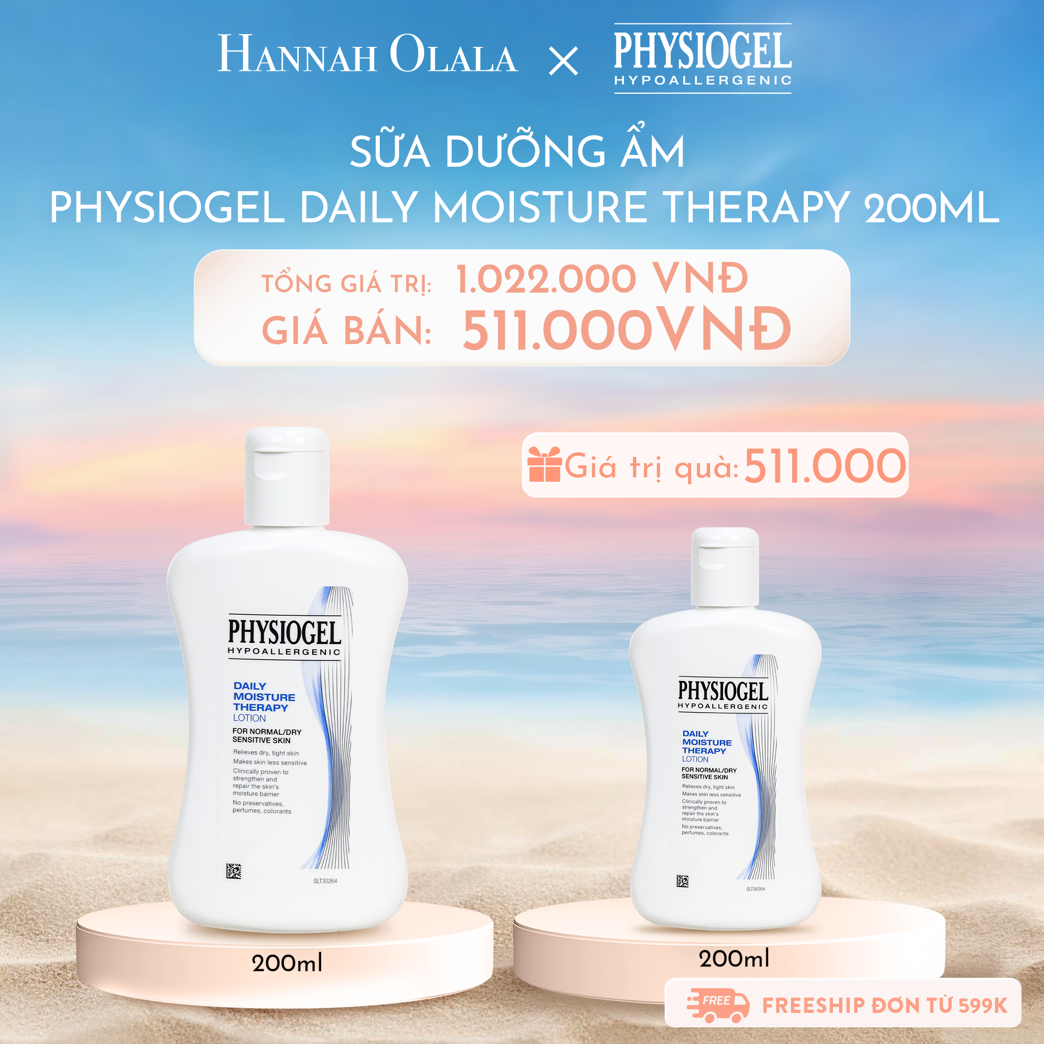  C826_DEAL 1: SỮA DƯỠNG ẨM PHYSIOGEL DAILY MOISTURE THERAPY 200ml 