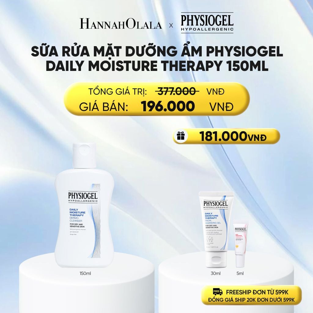  SỮA RỬA MẶT DƯỠNG ẨM PHYSIOGEL DAILY MOISTURE THERAPY 150ML - E195 