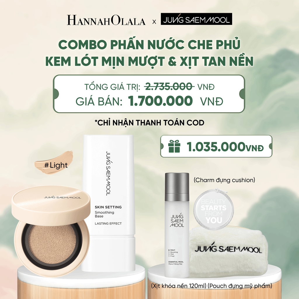  COMBO PHẤN NƯỚC CHE PHỦ & KEM LÓT MỊN MƯỢT & XỊT TAN NỀN - A1271 
