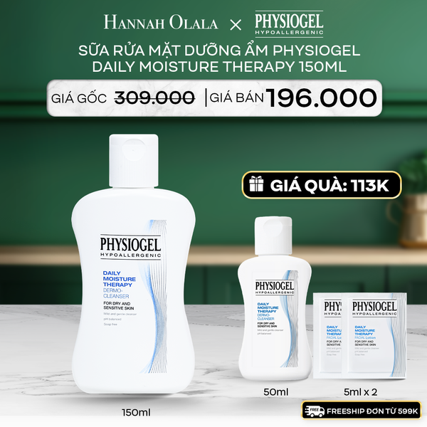  A76_DEAL 2: SỮA RỬA MẶT DƯỠNG ẨM PHYSIOGEL DAILY MOISTURE THERAPY 150ml 