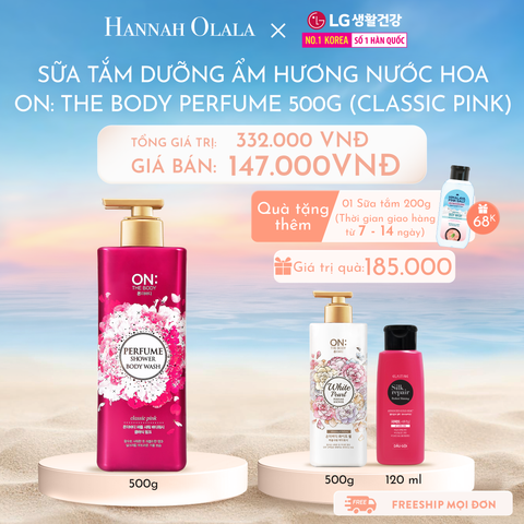  C619_DEAL 03: SỮA TẮM DƯỠNG ẨM HƯƠNG NƯỚC HOA ON: THE BODY PERFUME 500G - Classic Pink 