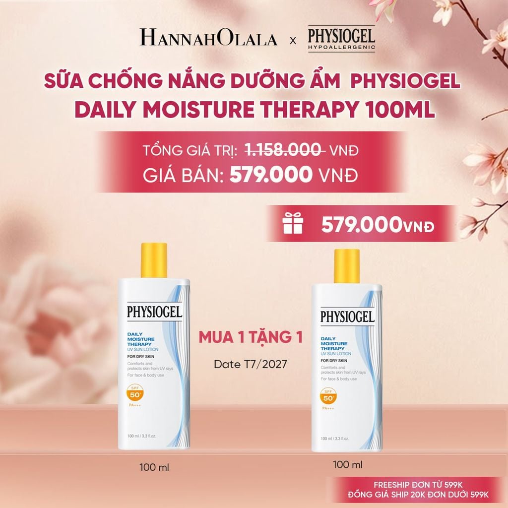  SỮA CHỐNG NẮNG DƯỠNG ẨM PHYSIOGEL DAILY MOISTURE THERAPY 100ml 
