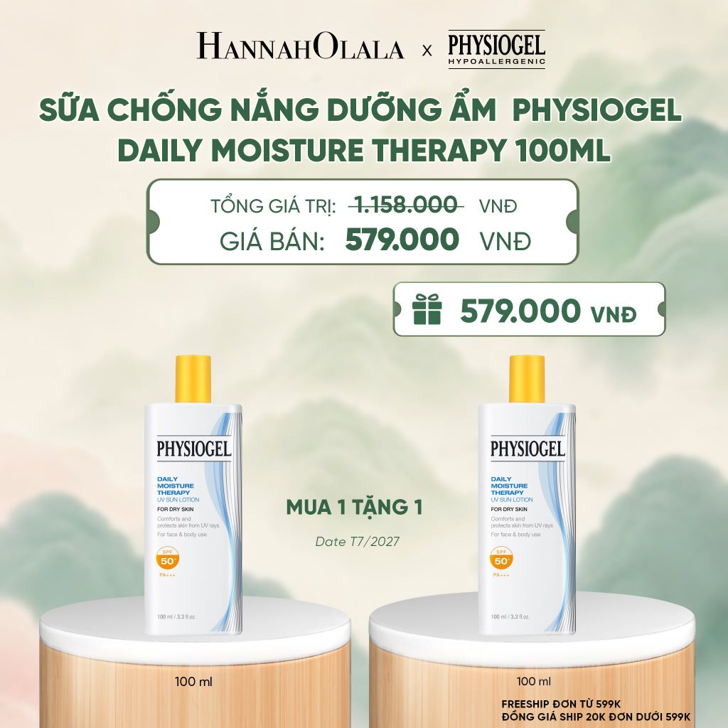  SỮA CHỐNG NẮNG DƯỠNG ẨM PHYSIOGEL DAILY MOISTURE THERAPY 100ML - A75 