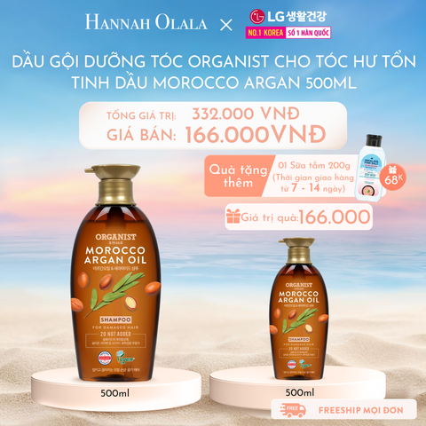  DEAL 16: DẦU GỘI DƯỠNG TÓC ORGANIST CHO TÓC HƯ TỔN TINH DẦU MOROCCO ARGAN 500ML 