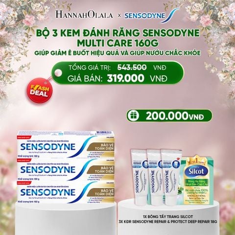  DEAL 8: [FLASH DEAL] BỘ 3 KEM ĐÁNH RĂNG SENSODYNE MULTI CARE 160G GIÚP GIẢM Ê BUỐT HIỆU QUẢ VÀ GIÚP NƯỚU CHẮC KHỎE 