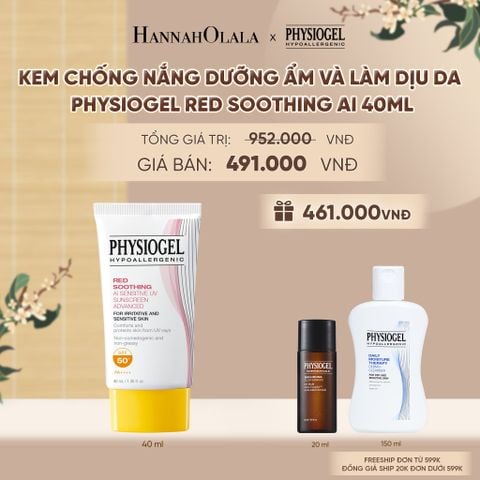  KEM CHỐNG NẮNG DƯỠNG ẨM VÀ LÀM DỊU DA PHYSIOGEL RED SOOTHING AI 40ml - A2235 