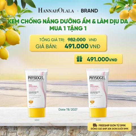  KEM CHỐNG NẮNG DƯỠNG ẨM VÀ LÀM DỊU DA PHYSIOGEL RED SOOTHING AI 40ml - A1586 