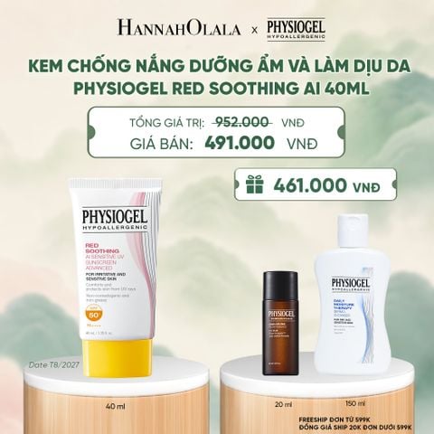  KEM CHỐNG NẮNG DƯỠNG ẨM VÀ LÀM DỊU DA PHYSIOGEL RED SOOTHING AI 40ML 