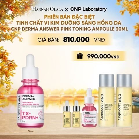  PHIÊN BẢN ĐẶC BIỆT - TINH CHẤT VI KIM DƯỠNG SÁNG HỒNG DA CNP DERMA ANSWER PINK TONING AMPOULE 30ML - E2153 