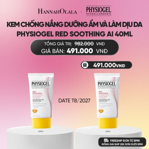  KEM CHỐNG NẮNG DƯỠNG ẨM VÀ LÀM DỊU DA PHYSIOGEL RED SOOTHING AI 40ML_A709 