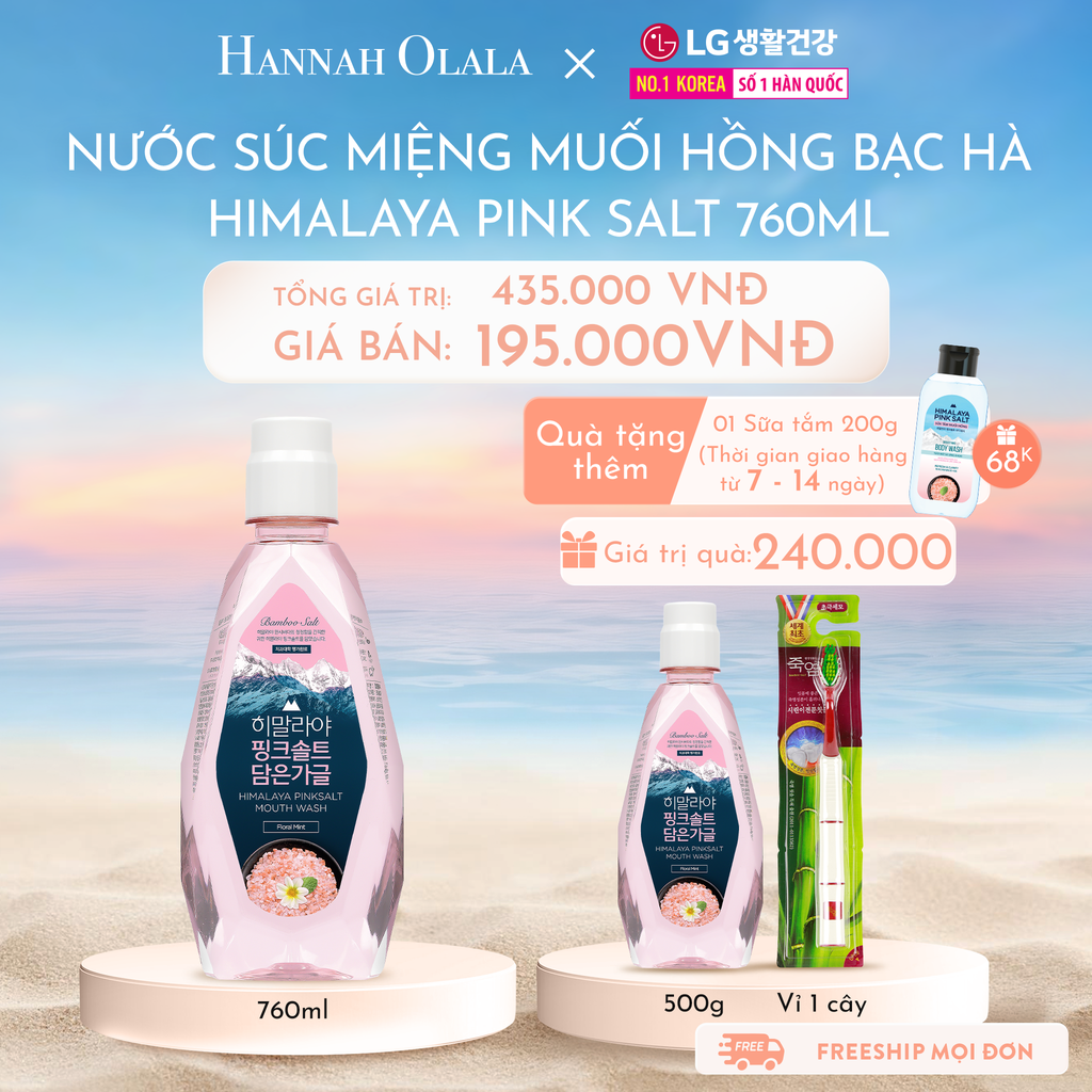  C624_DEAL 06: NƯỚC SÚC MIỆNG MUỐI HỒNG BẠC HÀ HIMALAYA PINK SALT 760ML 