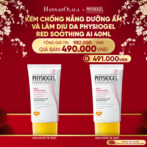  A1705_DEAL 6: KEM CHỐNG NẮNG DƯỠNG ẨM VÀ LÀM DỊU DA PHYSIOGEL RED SOOTHING AI 40ML 