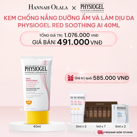  E1062_DEAL 6: KEM CHỐNG NẮNG DƯỠNG ẨM VÀ LÀM DỊU DA PHYSIOGEL RED SOOTHING AI 40ml 