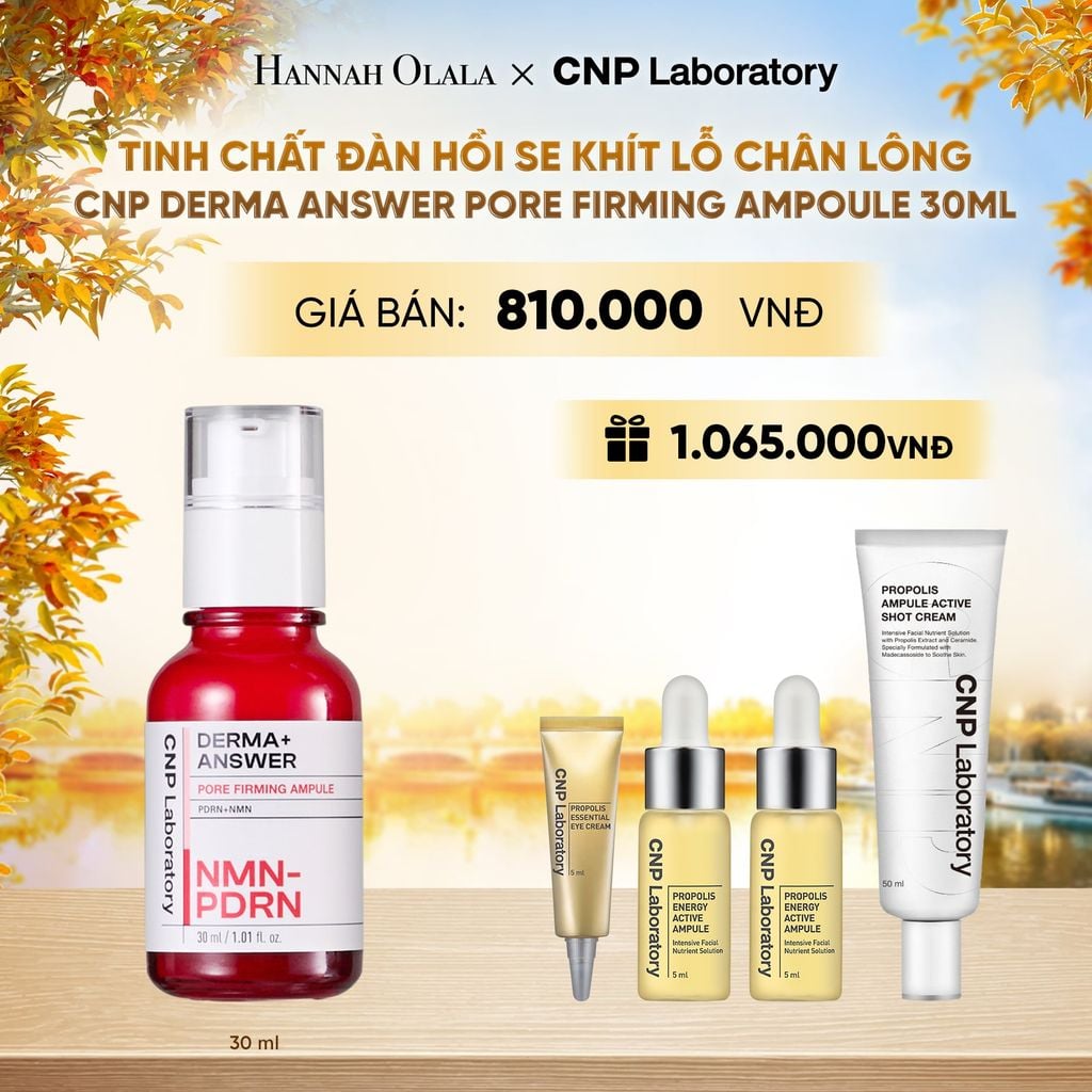  TINH CHẤT ĐÀN HỒI SE KHÍT LỖ CHÂN LÔNG CNP DERMA ANSWER PORE FIRMING AMPOULE 30ML - E2154 