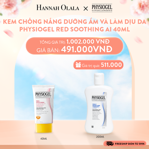  A668_DEAL 6: KEM CHỐNG NẮNG DƯỠNG ẨM VÀ LÀM DỊU DA PHYSIOGEL RED SOOTHING AI 40ML 