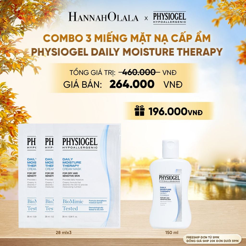  COMBO 3 MIẾNG MẶT NẠ CẤP ẨM PHYSIOGEL DAILY MOISTURE THERAPY - E1248 