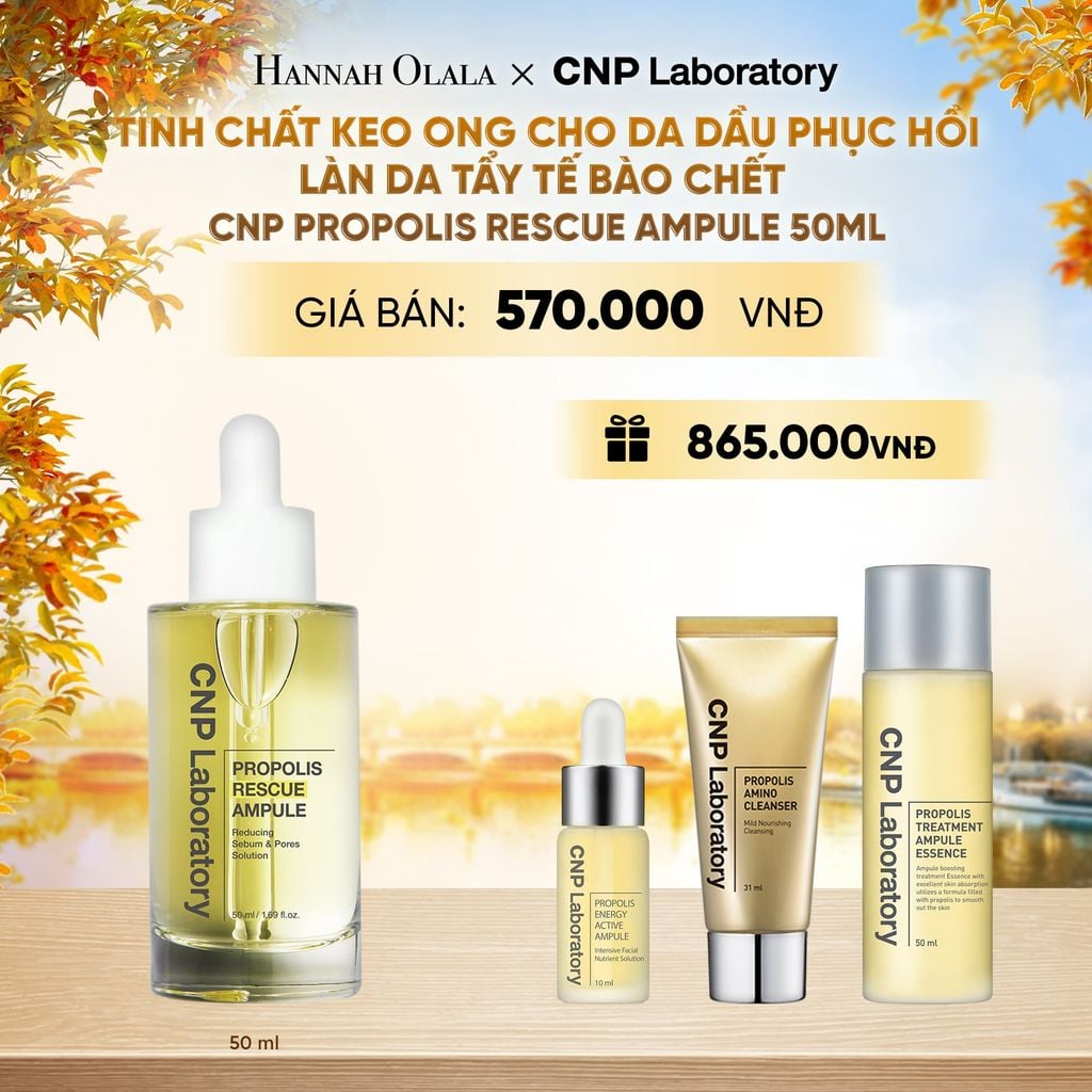 TINH CHẤT KEO ONG CHO DA DẦU PHỤC HỒI LÀN DA TẨY TẾ BÀO CHẾT CNP PROPOLIS RESCUE AMPULE 50ML - E2155 