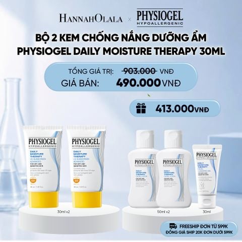  BỘ 2 KEM CHỐNG NẮNG DƯỠNG ẨM PHYSIOGEL DAILY MOISTURE THERAPY 30ml 