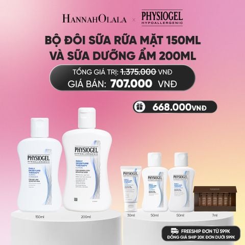  BỘ ĐÔI SỮA RỮA MẶT 150ML VÀ SỮA DƯỠNG ẨM 200ML_A708 