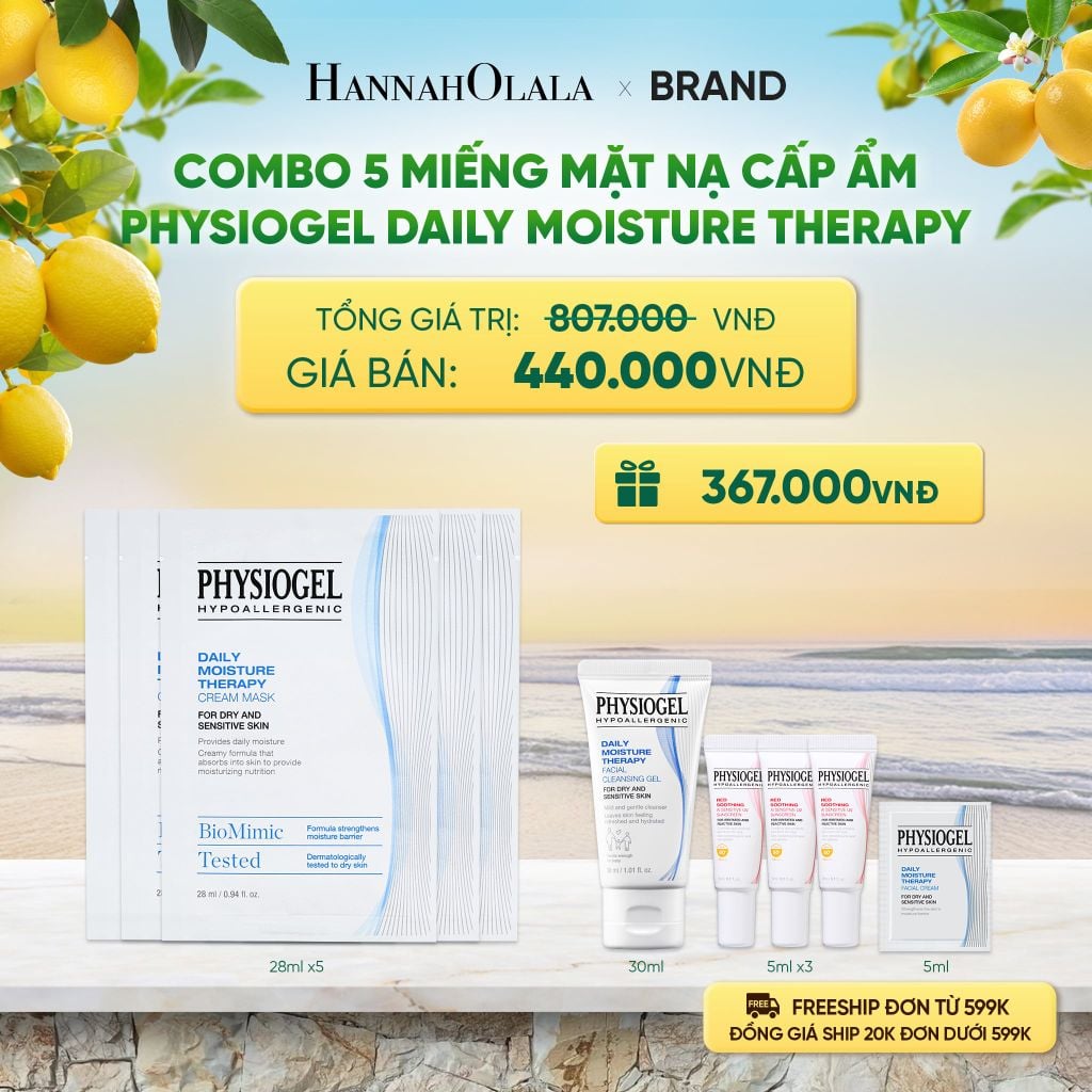  COMBO 5 MIẾNG MẶT NẠ CẤP ẨM PHYSIOGEL DAILY MOISTURE THERAPY - A1590 