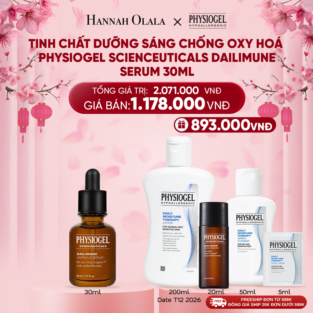  DEAL 8: TINH CHẤT DƯỠNG SÁNG CHỐNG OXY HOÁ PHYSIOGEL SCIENCEUTICALS DAILIMUNE 30ml 