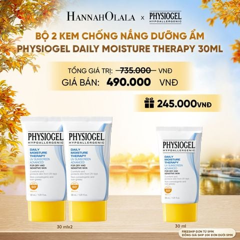  BỘ 2 KEM CHỐNG NẮNG DƯỠNG ẨM PHYSIOGEL DAILY MOISTURE THERAPY 30ML - E1250 