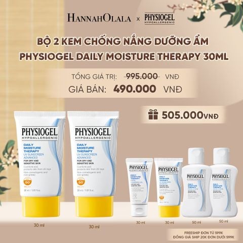  BỘ 2 KEM CHỐNG NẮNG DƯỠNG ẨM PHYSIOGEL DAILY MOISTURE THERAPY 30ml - A2240 