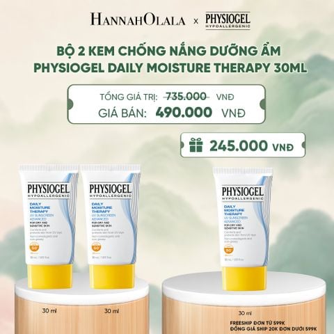  BỘ 2 KEM CHỐNG NẮNG DƯỠNG ẨM PHYSIOGEL DAILY MOISTURE THERAPY 30ML 