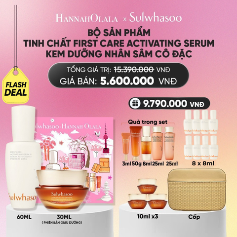  [ CHO DA THƯỜNG & KHÔ ] BỘ SẢN PHẨM TINH CHẤT FIRST CARE ACTIVATING SERUM 60ML VÀ KEM DƯỠNG NHÂN SÂM CÔ ĐẶC 30ML_ A450 