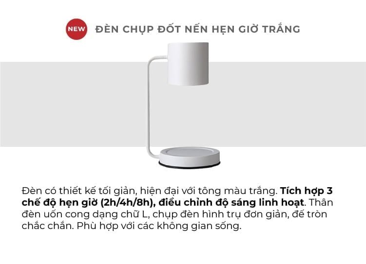  ĐÈN ĐỐT NẾN HẸN GIỜ MÀU TRẮNG/ ĐEN DEAL 3: - A2192 