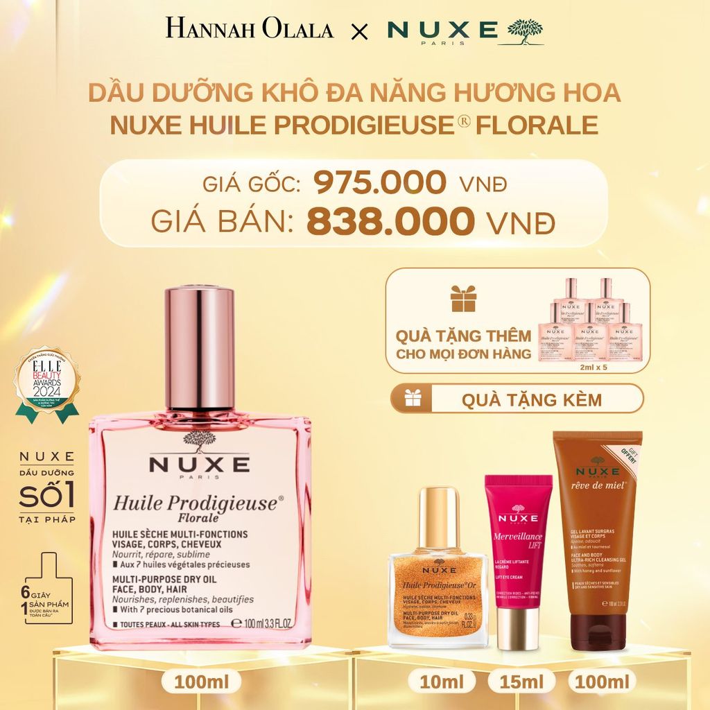  C705_DEAL 1: DẦU DƯỠNG KHÔ ĐA NĂNG NUXE HUILE PRODIGIEUSE MULTI-PURPOSE DRY OIL 100ML (CHỌN HƯƠNG) 
