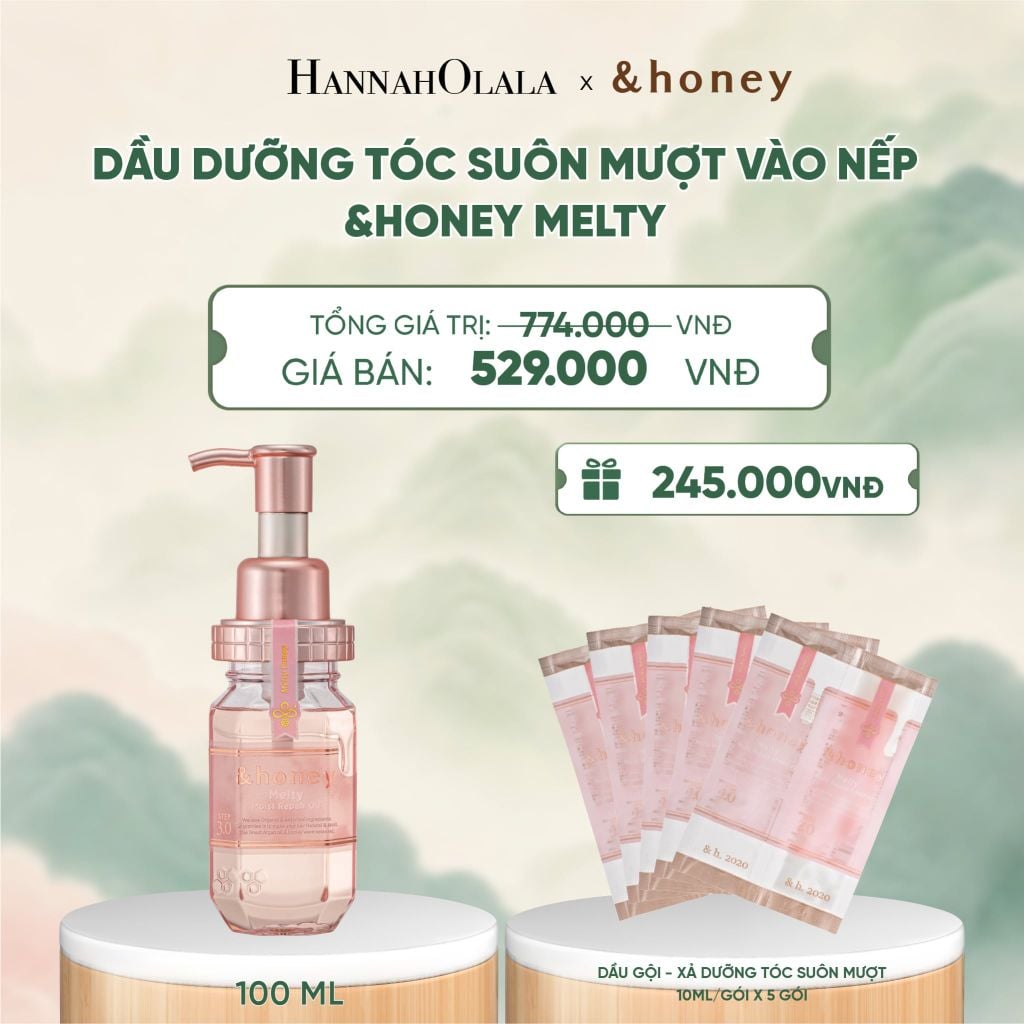  DẦU DƯỠNG TÓC SUÔN MƯỢT VÀO NẾP 3.0 &HONEY MELTY 100 ml - A657 
