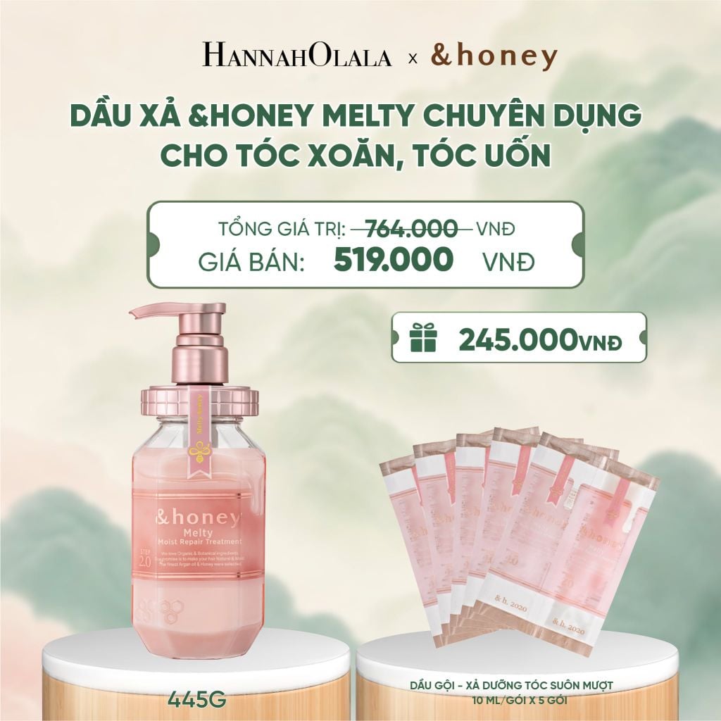  DẦU XẢ &HONEY MELTY CHUYÊN DỤNG CHO TÓC XOĂN, TÓC UỐN - A652 
