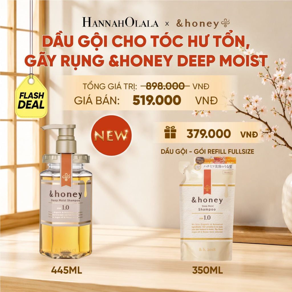  [NEW] DẦU GỘI &HONEY DEEP MOIST CẤP ẨM CHUYÊN SÂU CHUYÊN DỤNG CHO TÓC HƯ TỔN, GÃY RỤNG 