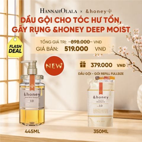  [NEW] DẦU GỘI &HONEY DEEP MOIST CẤP ẨM CHUYÊN SÂU CHUYÊN DỤNG CHO TÓC HƯ TỔN, GÃY RỤNG 