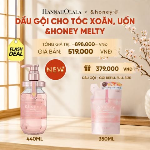  [NEW] DẦU GỘI &HONEY MELTY SUÔN MƯỢT VÀO NẾP CHUYÊN DỤNG CHO TÓC XOĂN, TÓC UỐN 